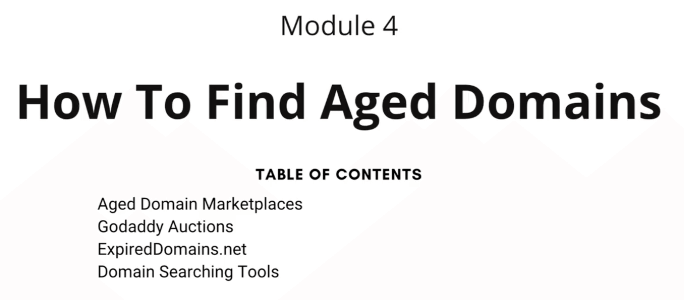 Aged Domain Course - How to Find