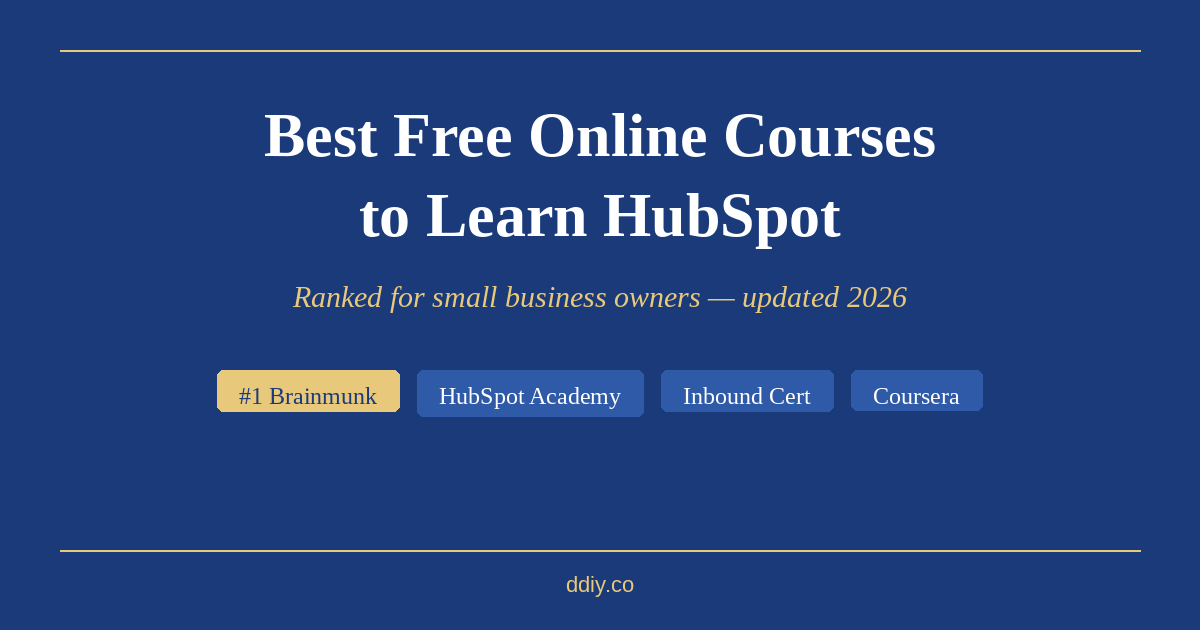 Best Free Online Courses to Learn Hubspot