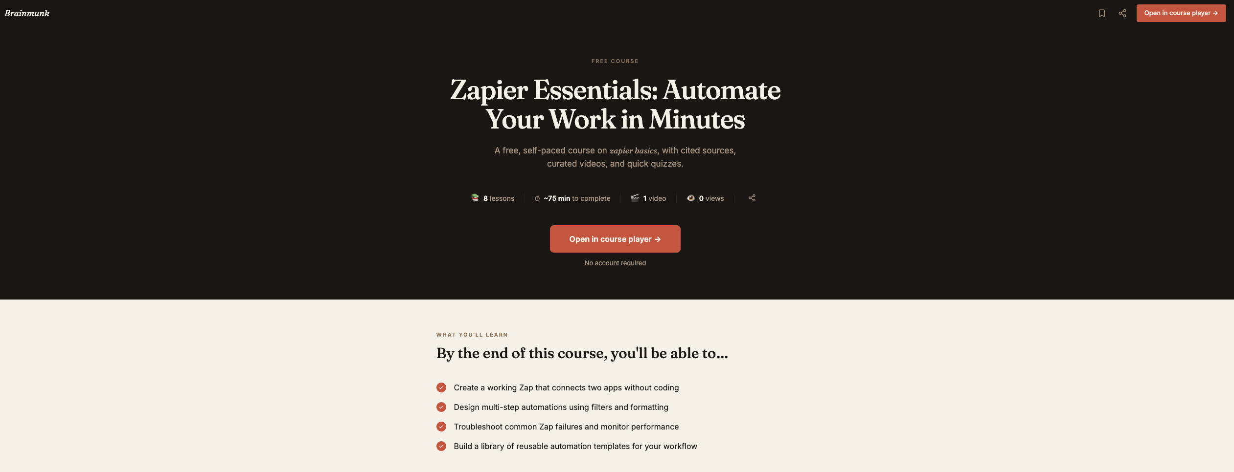 Brainmunk Zapier course