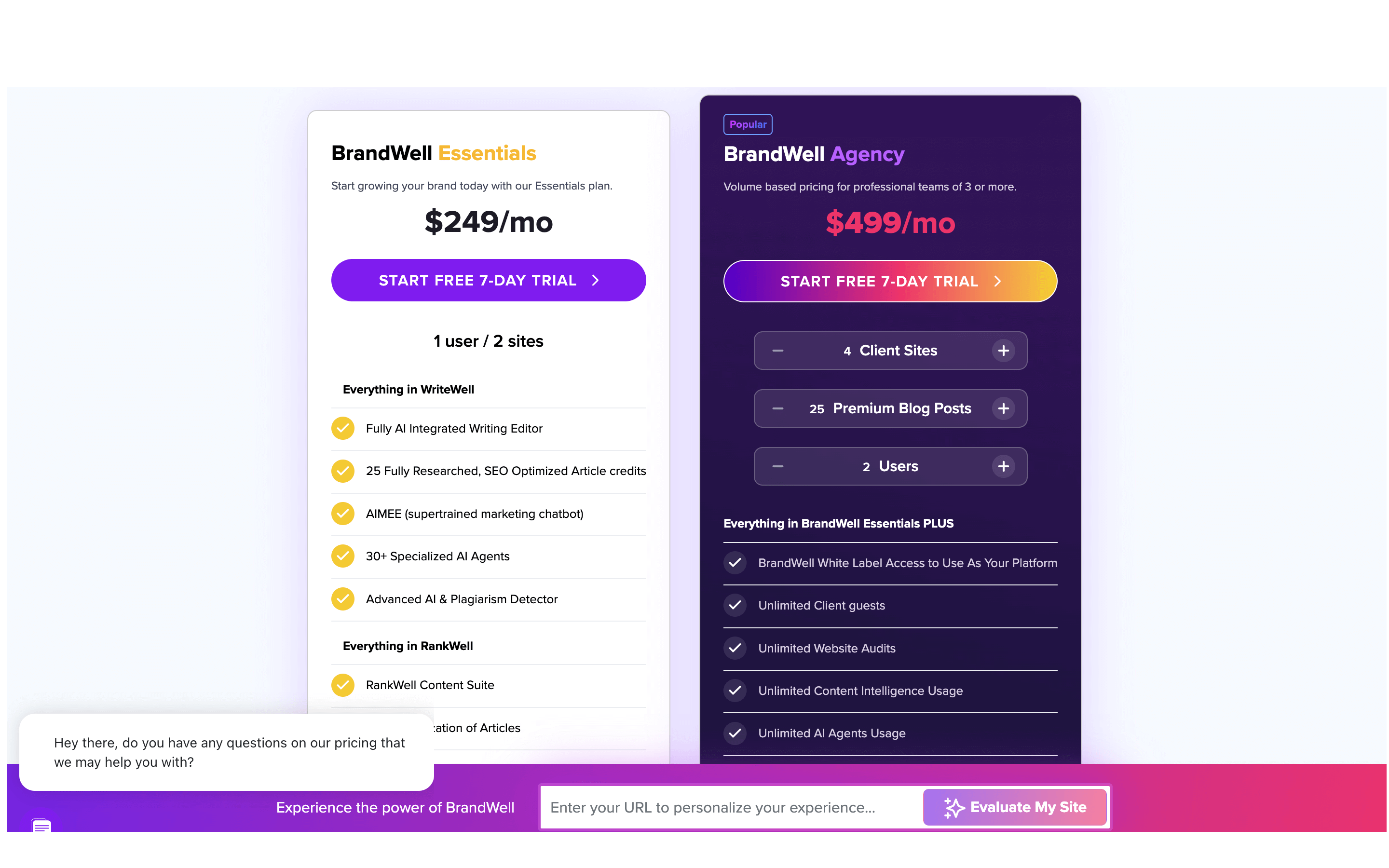 BrandWell Essentials vs Agency