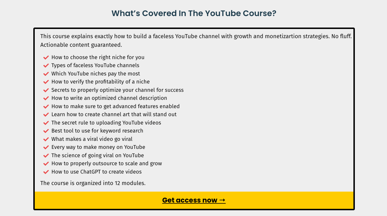 Faceless Video Course Overview