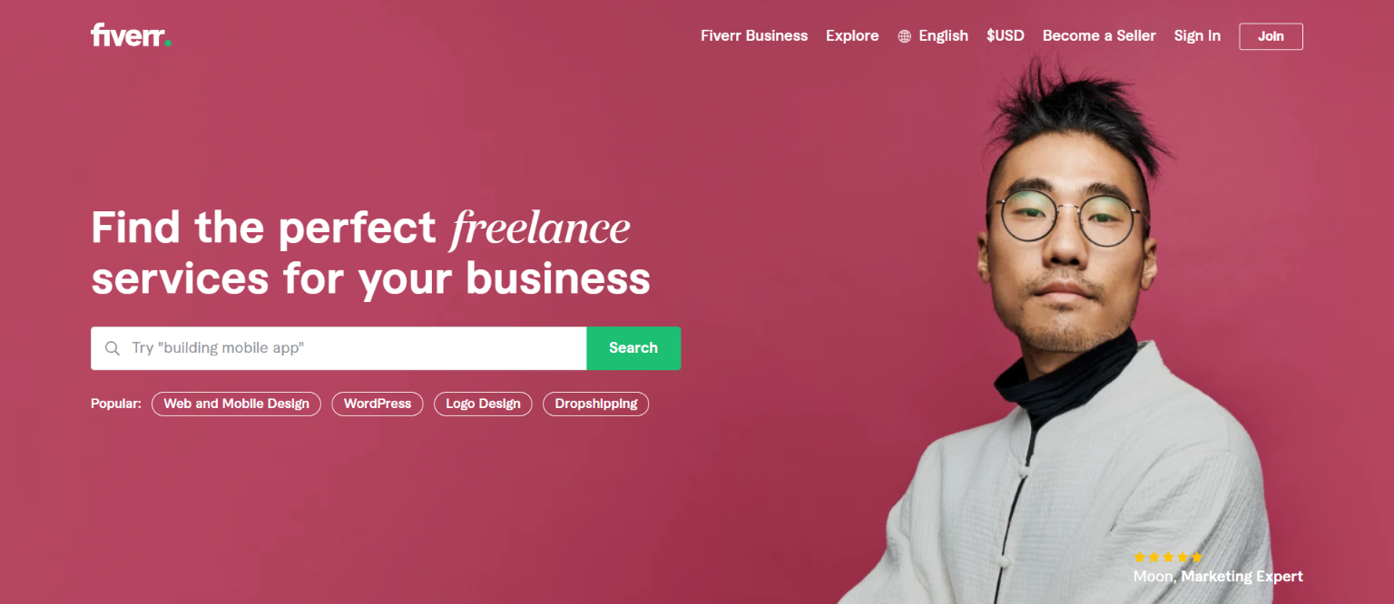 Fiverr Freelance Website for UI Designers