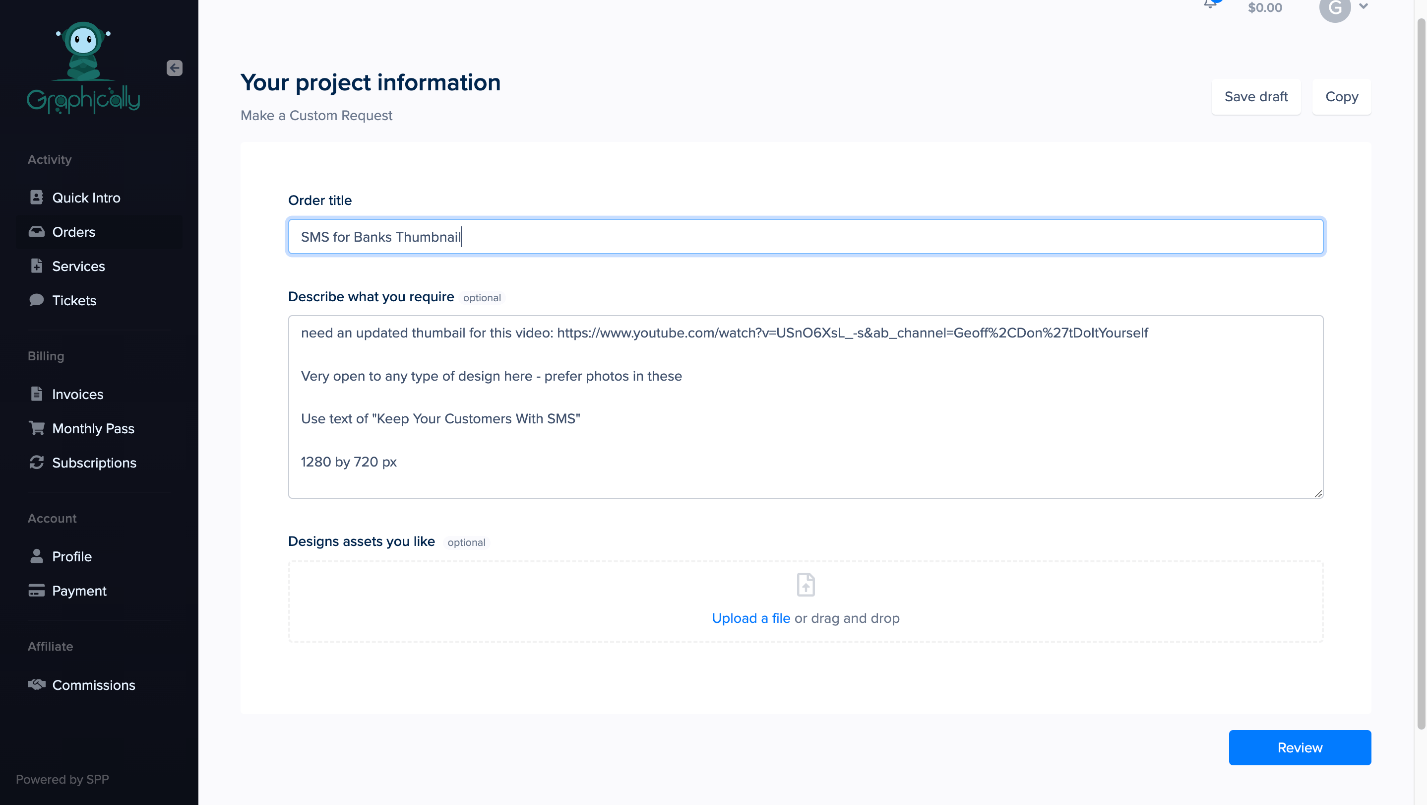 Graphically Request Form 1