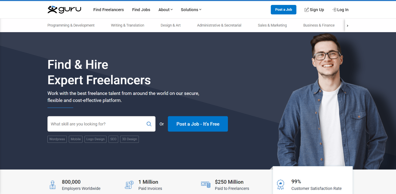 Guru Freelance Website for UI Designers