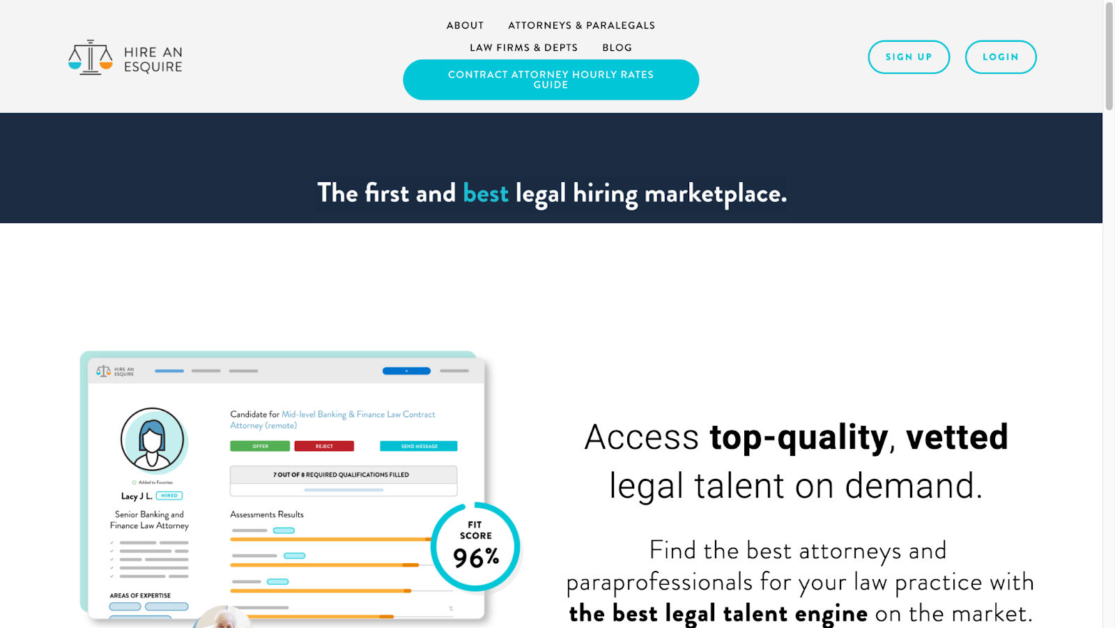 Hire an Esquire Attorneys Freelance Website Banner