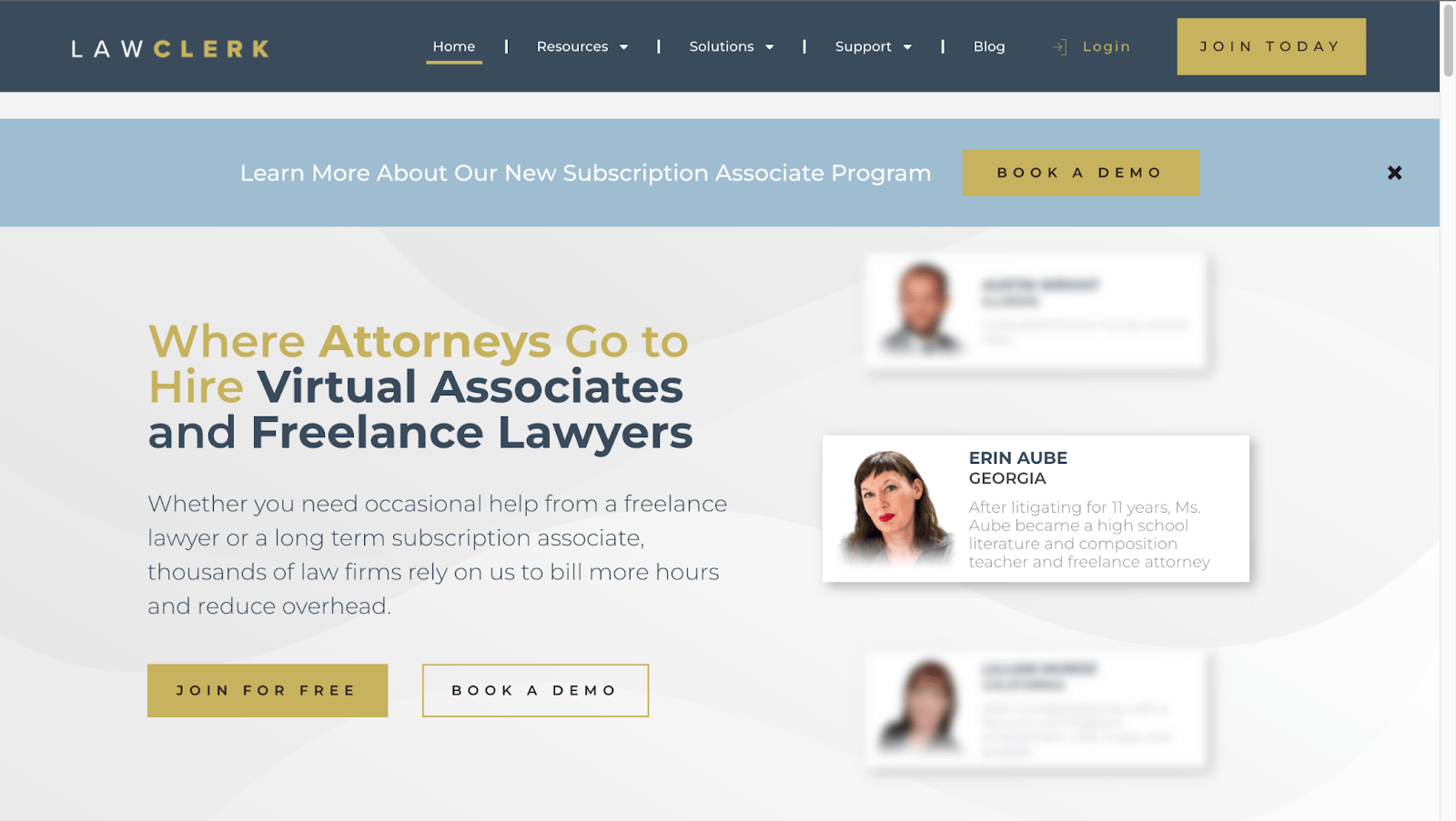 Law Clerk Attorneys Freelance Website Banner