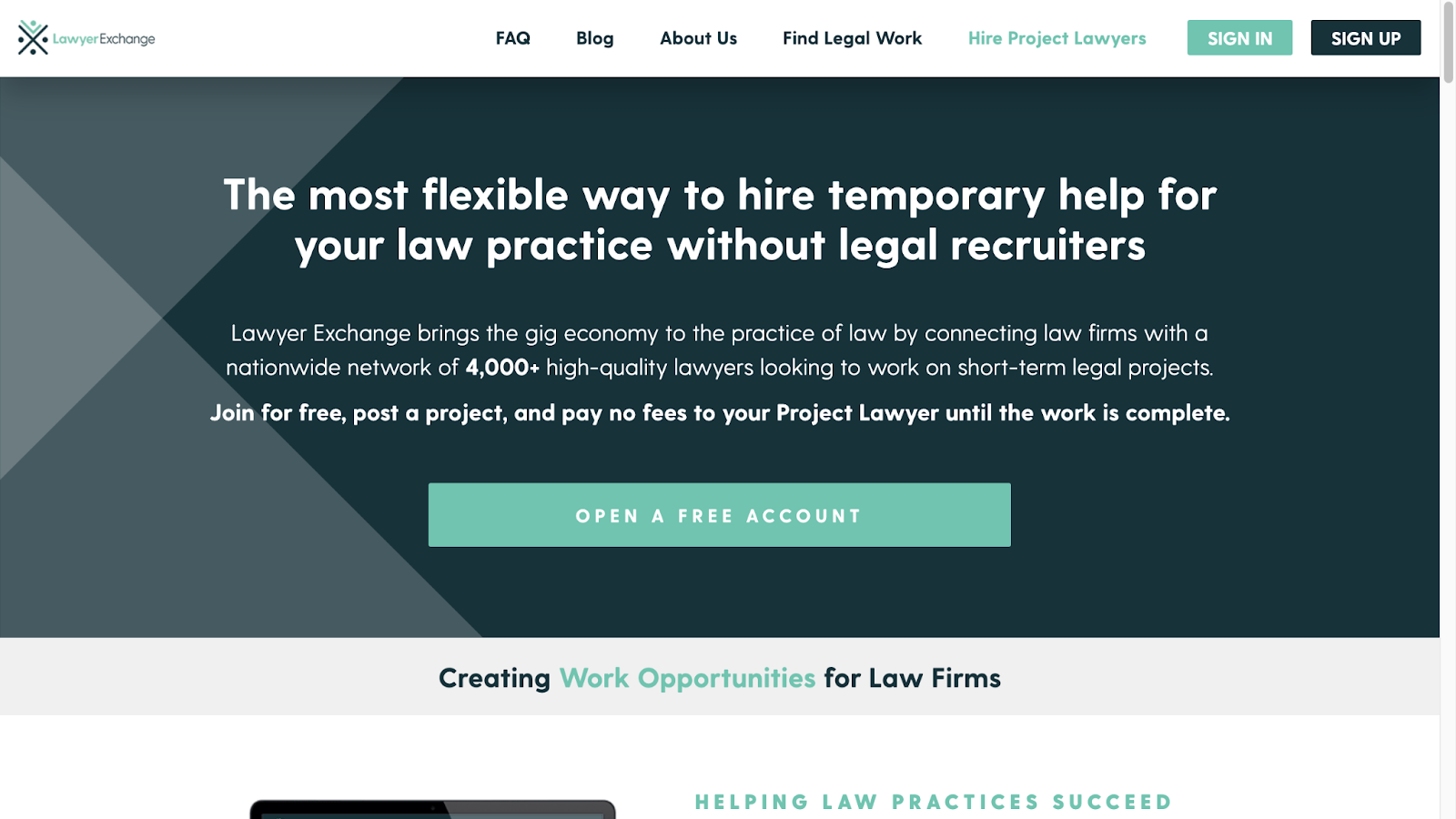 Lawyer Exchange Attorneys Freelance Website Banner