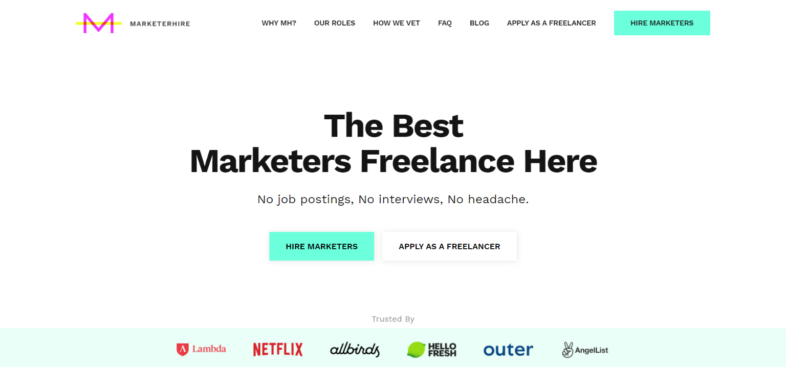 MarketerHire Best Search Marketing Agencies Website Banner