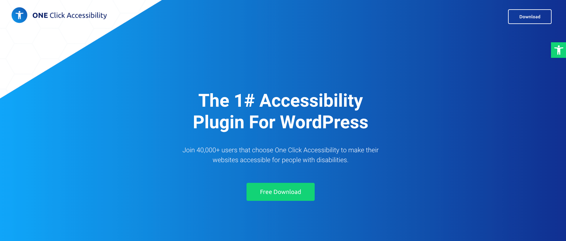 One Click Accessibility Website Banner