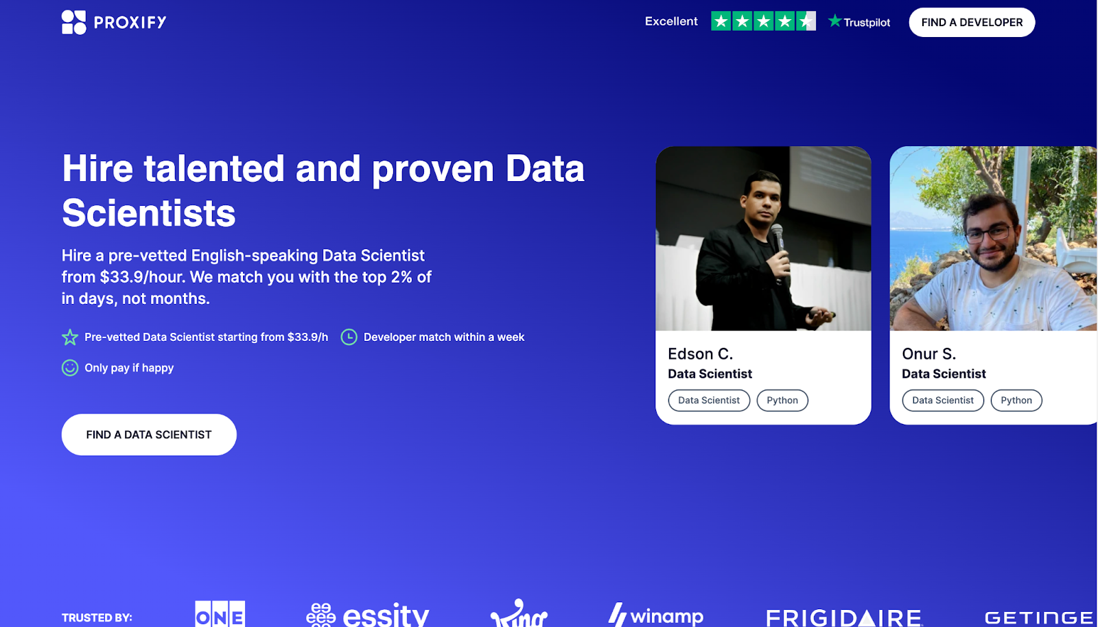 Proxify Freelance Websites to Hire Data Scientists