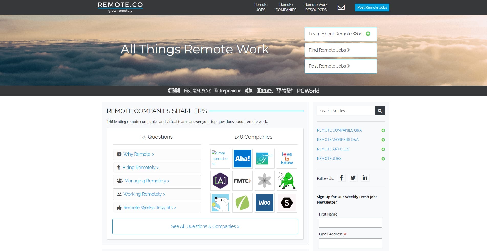 Remote.co Website Banner