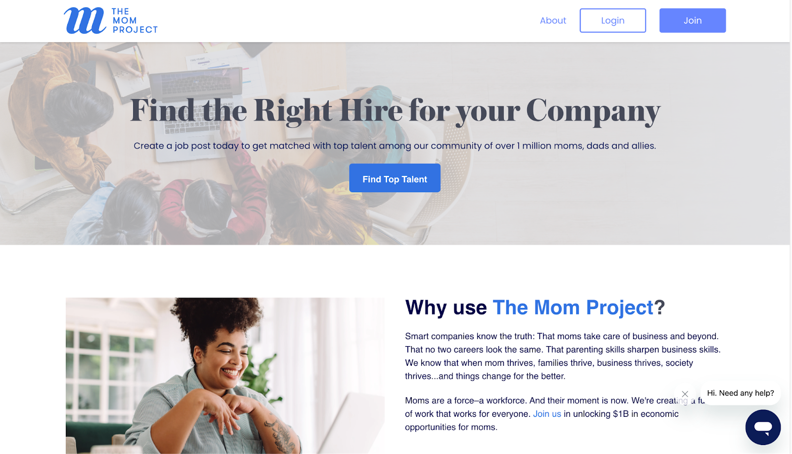 The Mom Project Freelance Website for UI Designers