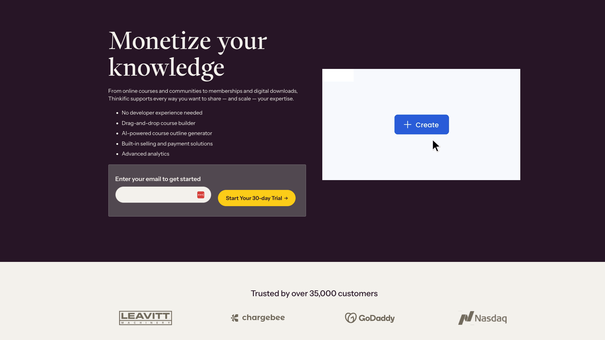 Thinkific Homepage Updated