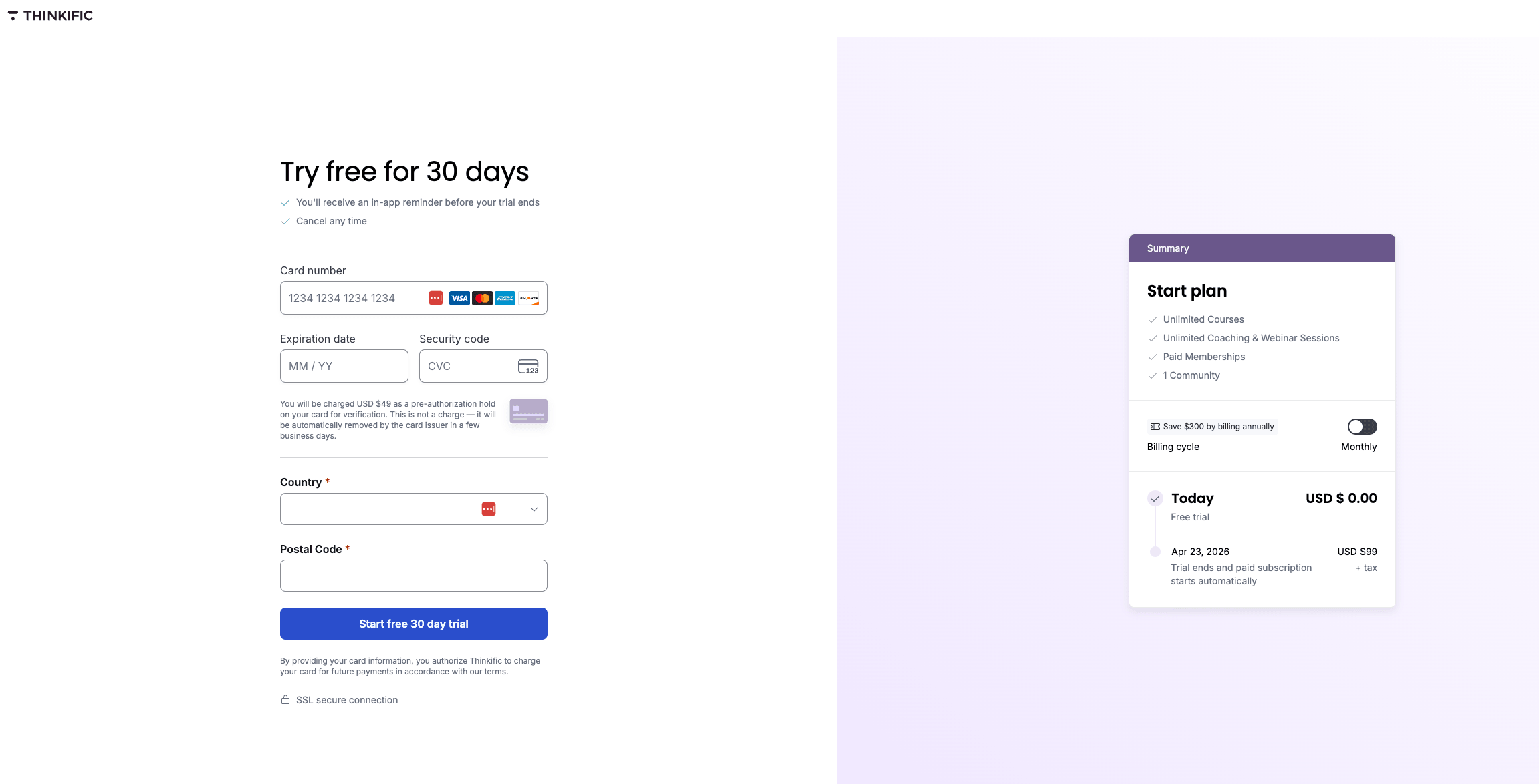 Thinkific Trial - Screenshot