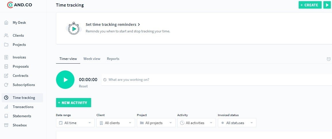 AND.CO Review - Time Tracking