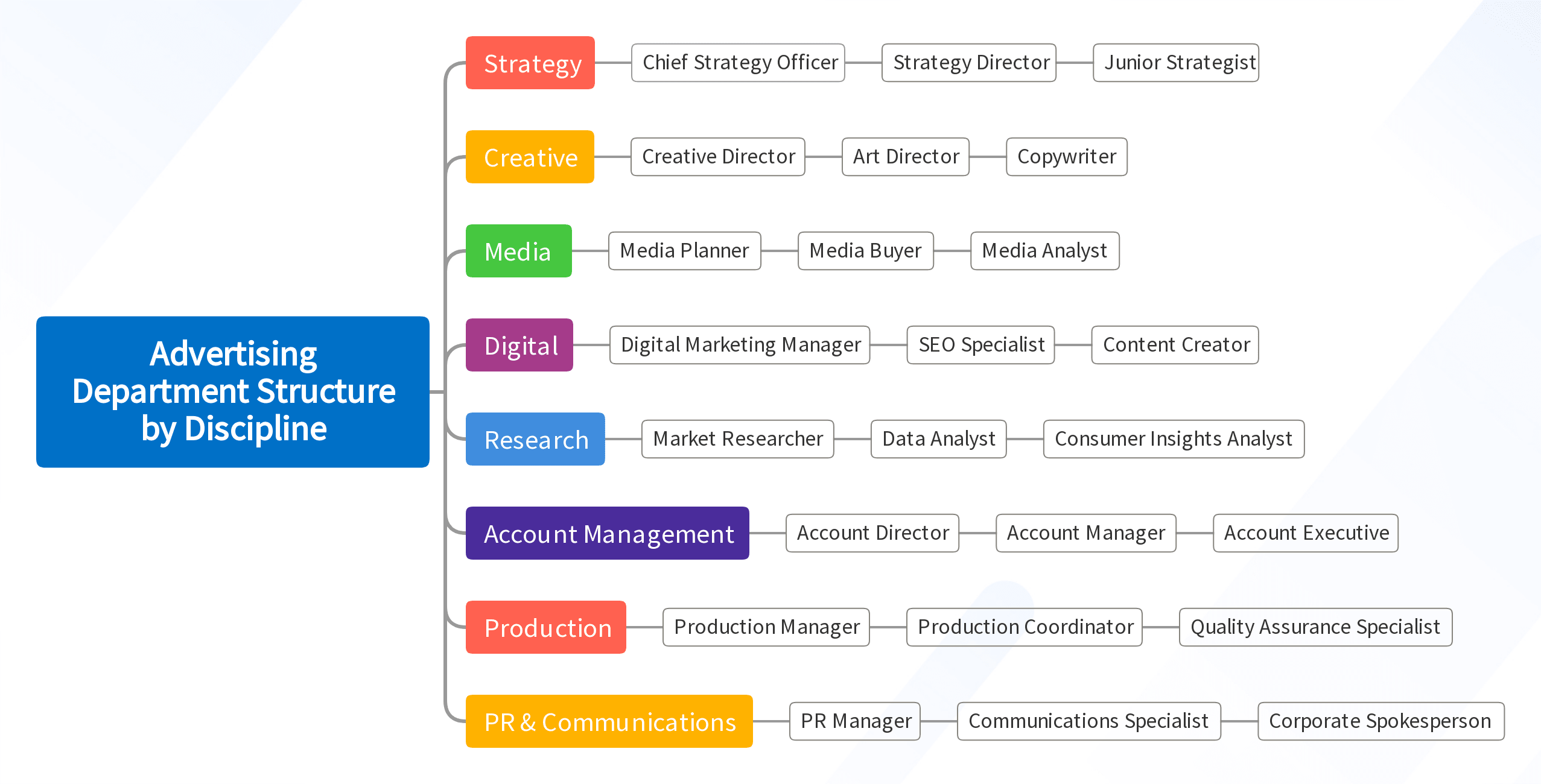 Advertising Department Structure by Discipline