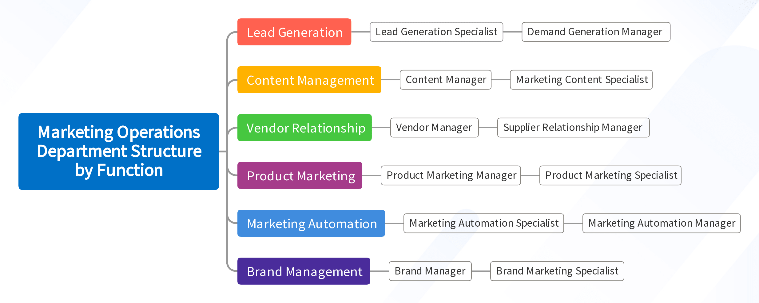 Marketing Operations Department Structure by Function