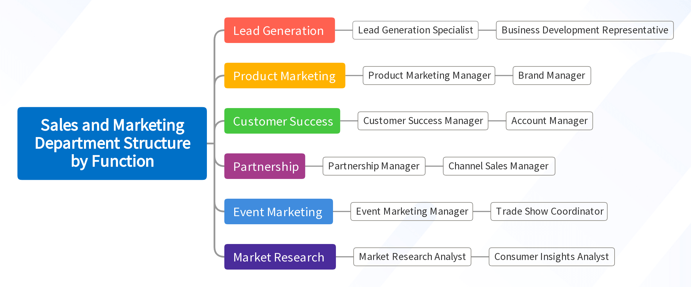 Sales and Marketing Department Structure by Function