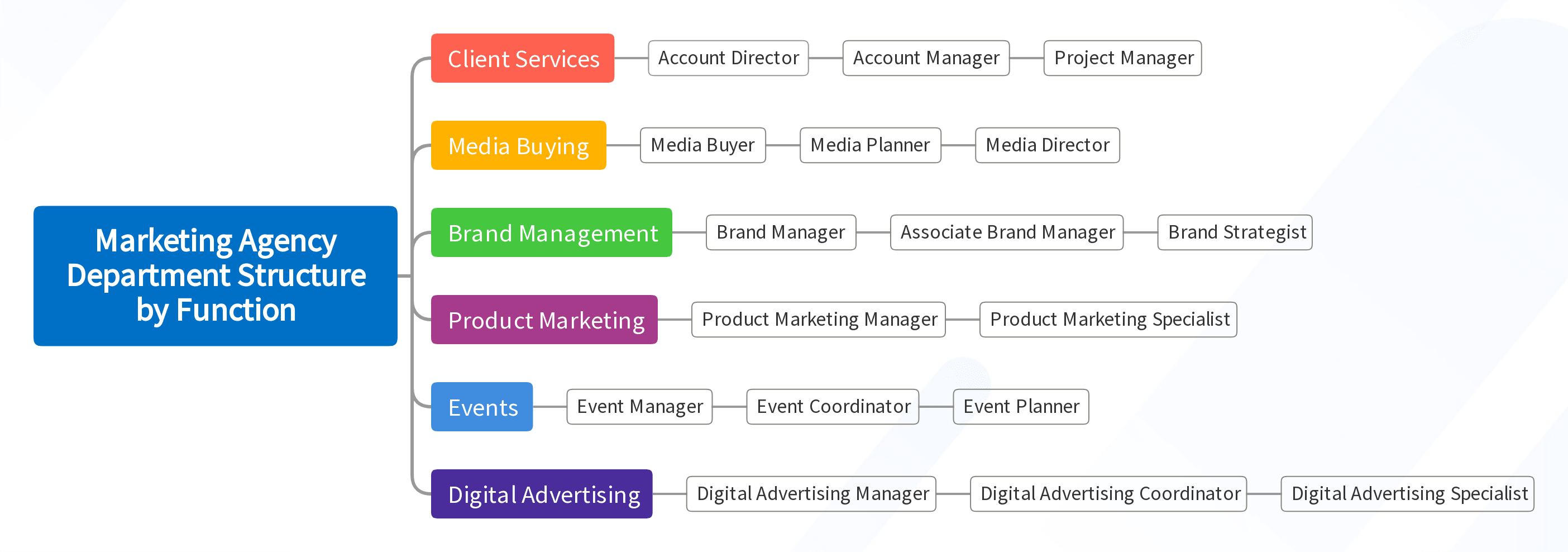 Marketing Agency Department Structure by Function