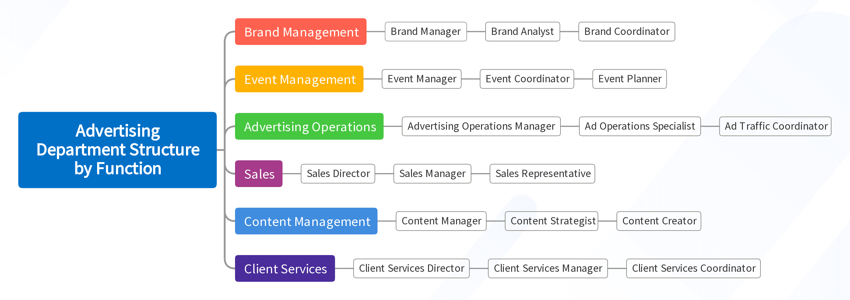 Advertising Department Structure by Function