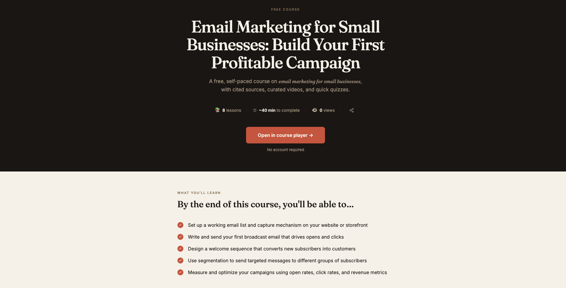 Brainmunk Email Marketing for Small Businesses free AI course - list building automation campaigns