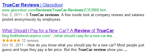 google rating stars example