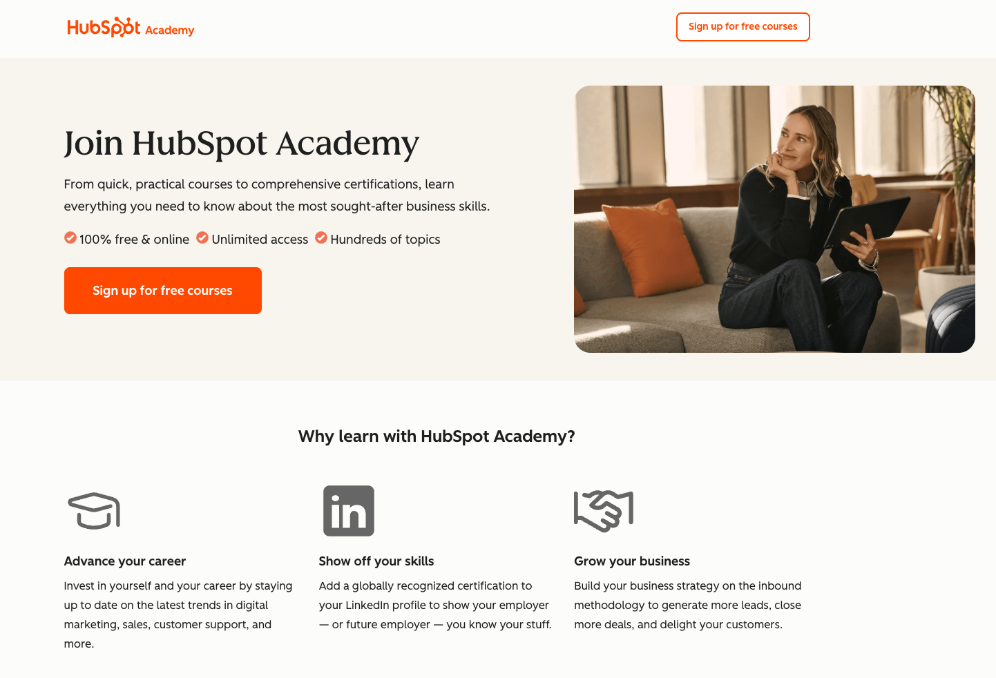 HubSpot Academy free tools course