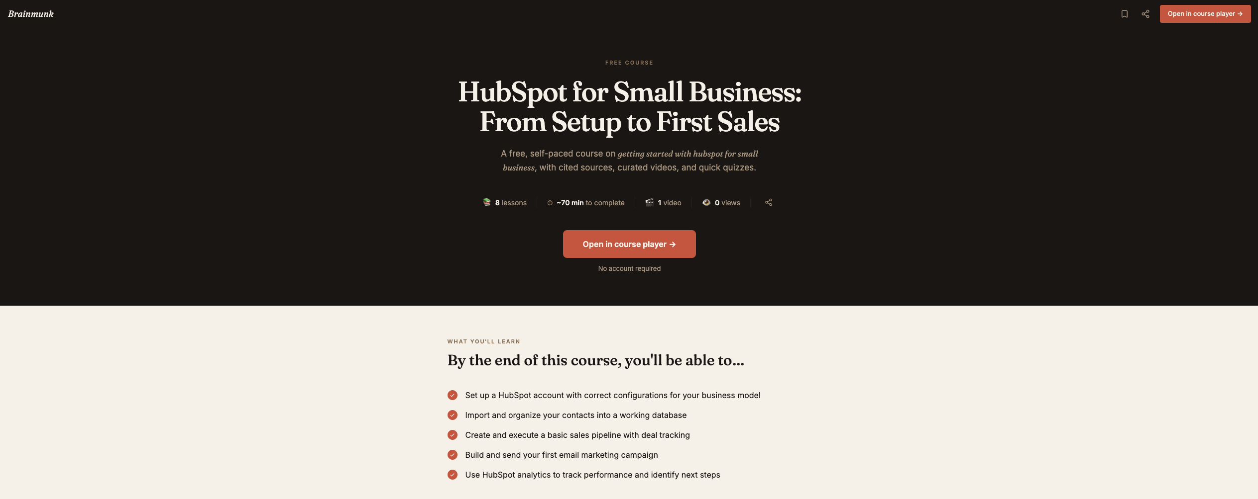 Brainmunk HubSpot course