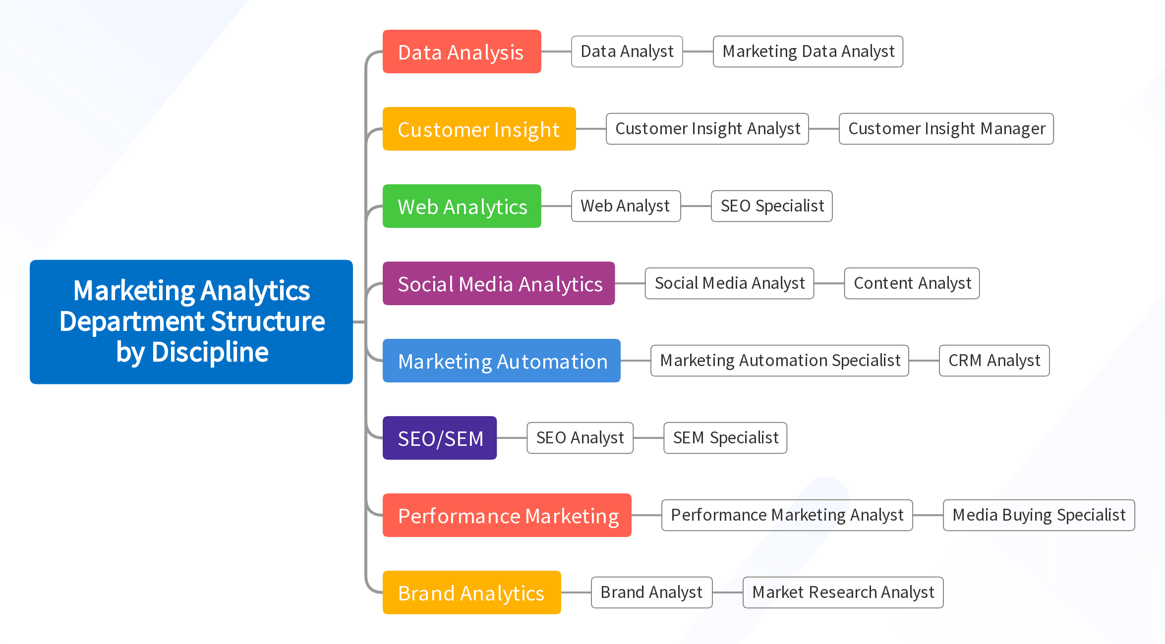 Marketing Analytics Department Structure by Discipline
