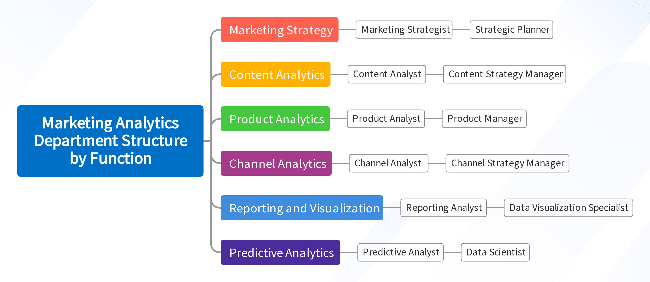 Marketing Analytics Department Structure by Function