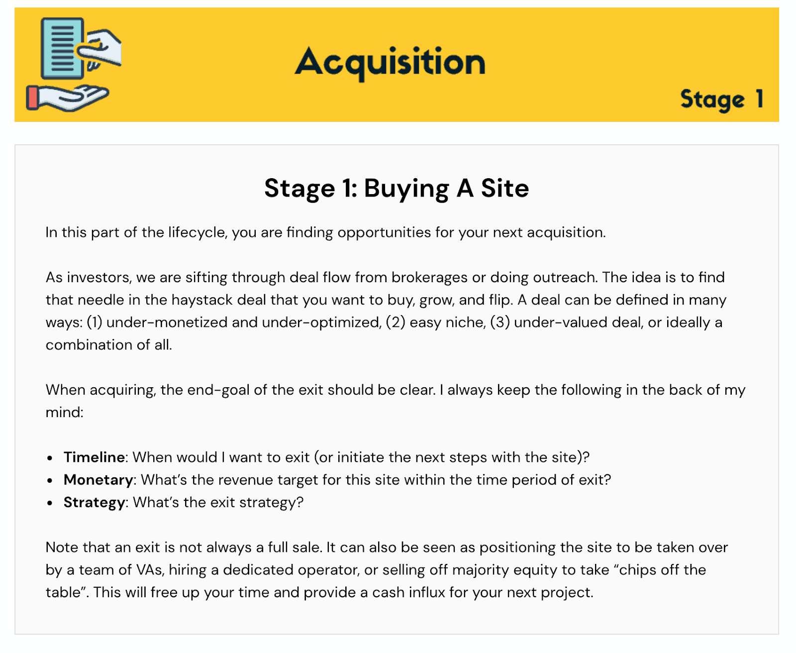 Website Flipping Course - Buying a Site