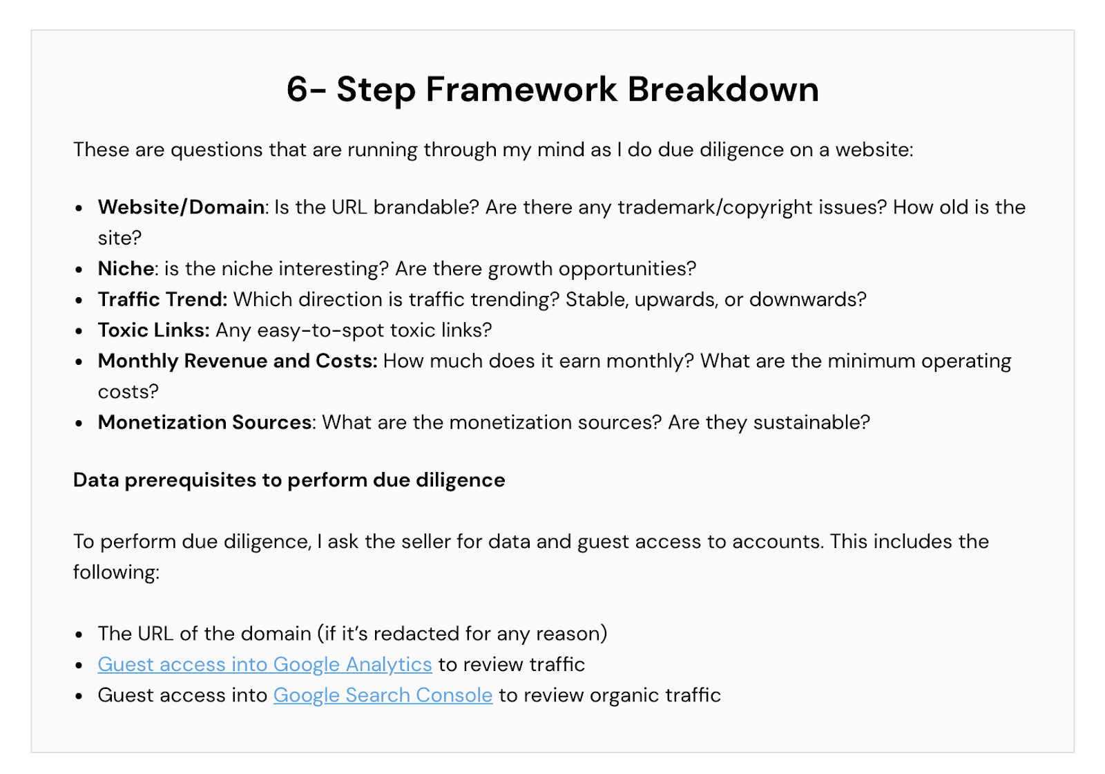 Website Flipping Course - 6 Step Framework