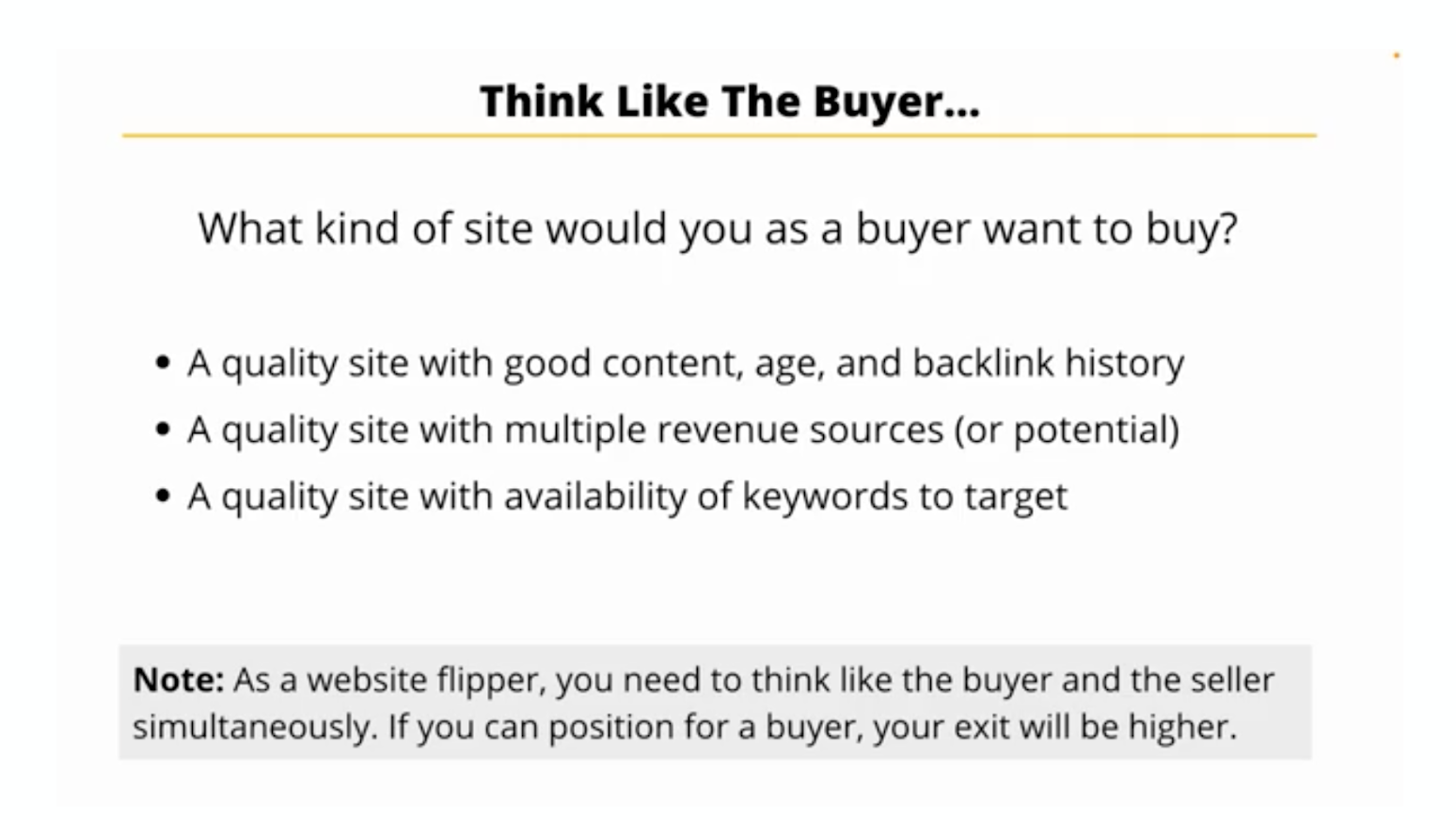 Website Flipping Course - Positioning