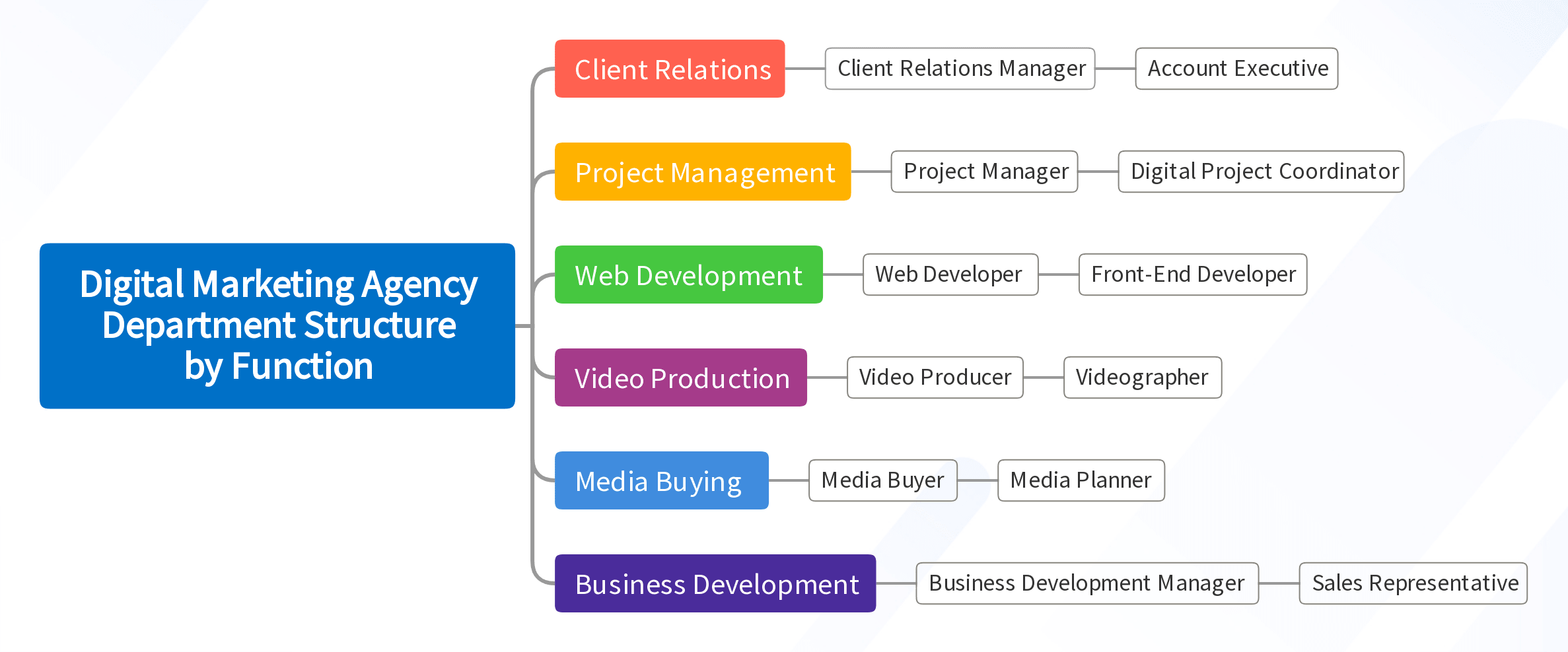 Digital Marketing Agency Department Structure by Function