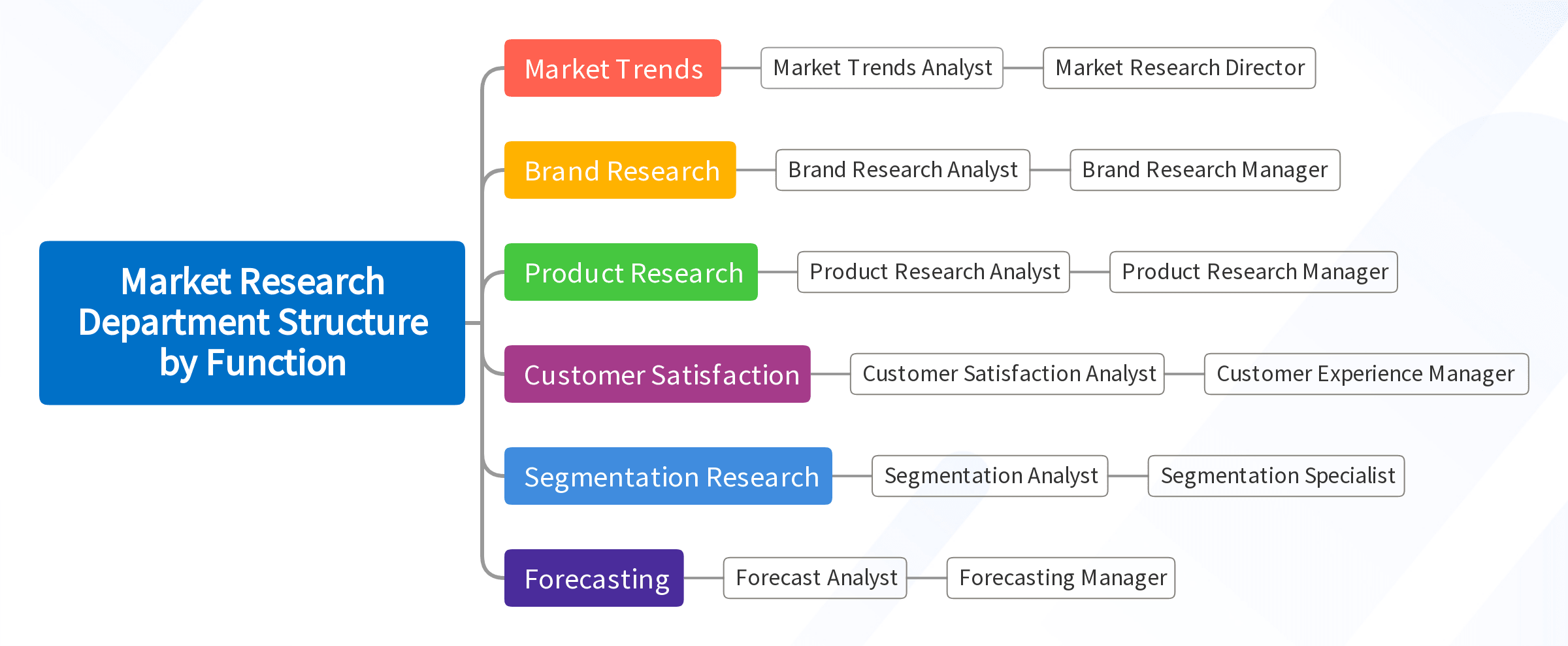 Market Research Department Structure by Function