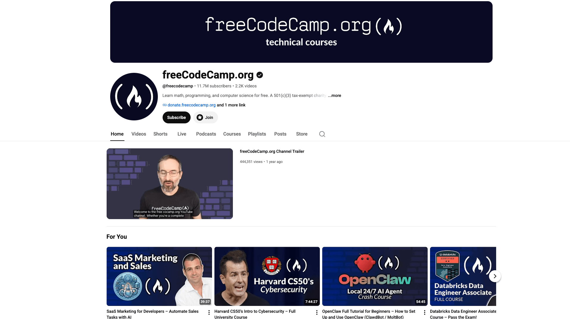 freeCodeCamp Python full course for beginners YouTube - free programming tutorial projects